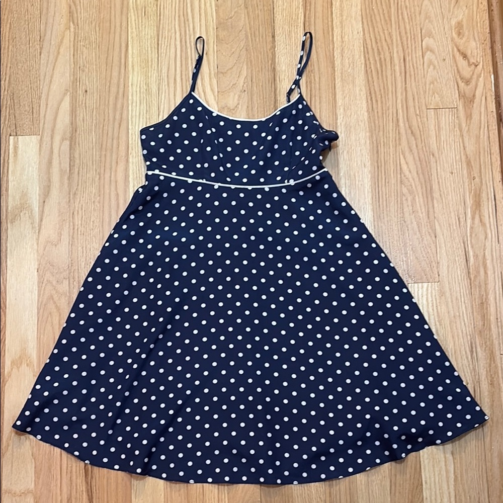 Navy Polka Dot Dress